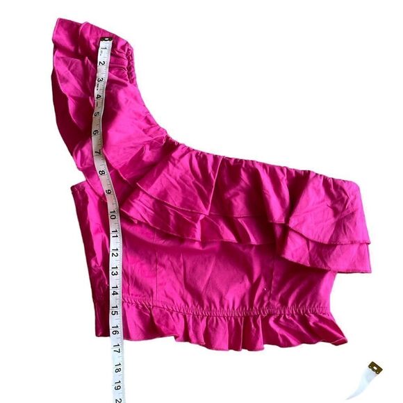 Leni Ruffle Top in Hot Pink Show Me Your Mumu Size S - Picture 9 of 13
